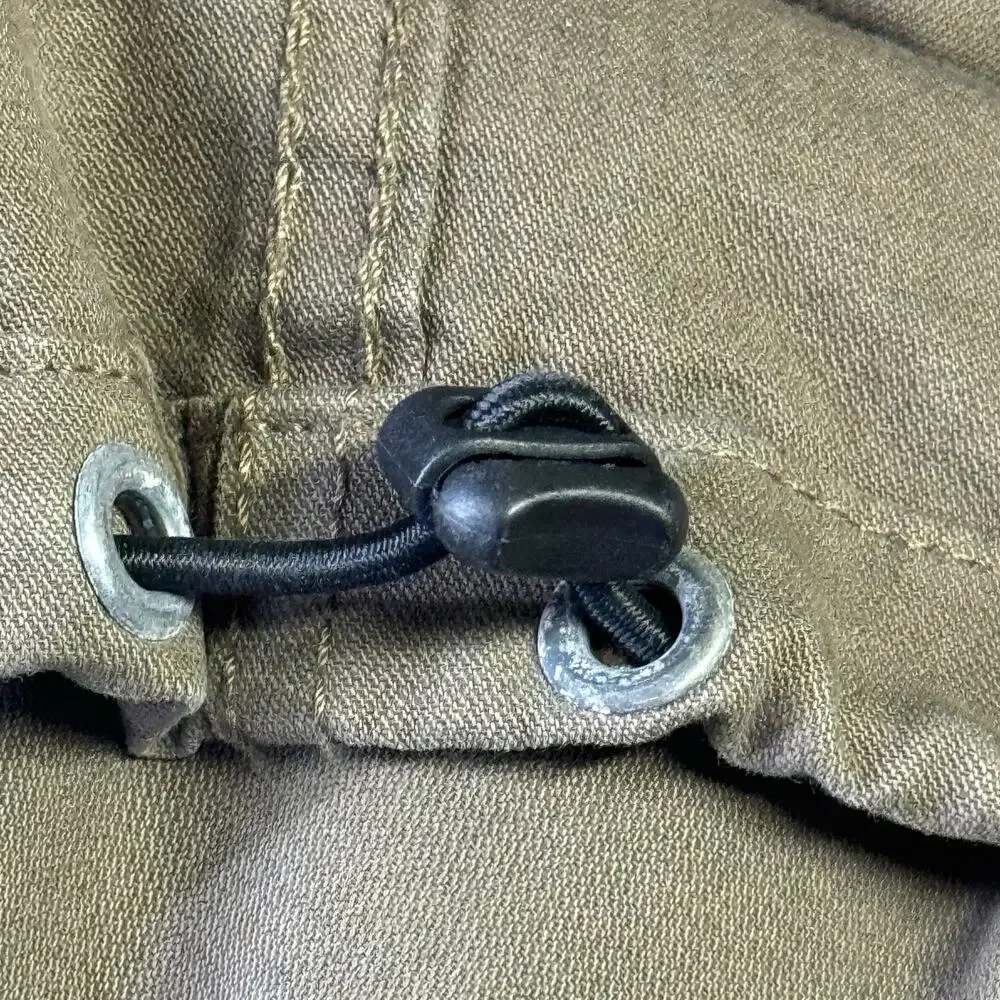 Madewell Men's Field Jacket Small Cargo Green Packable Hood Pockets 100% Cotton